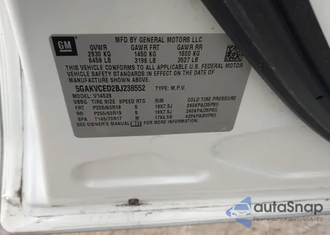 2011 Buick Enclave 2Xl из США, поврежденный, VIN 5GAKVCED2BJ238552